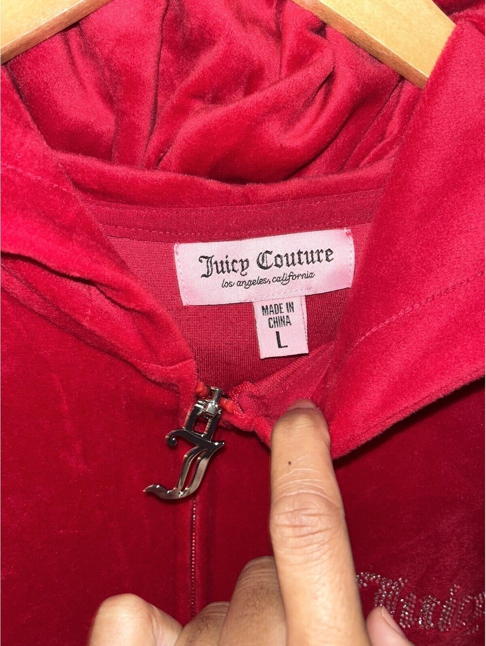 JUICY COUTURE Y2K Velour Classic Small Rhinestone Tracksuit - Large - Raspberry - Picture 4 of 9